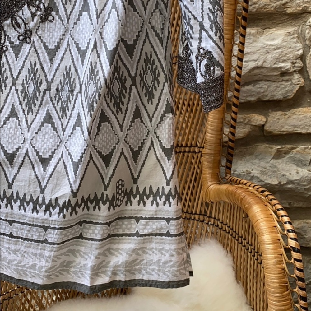 Calypso St. Barth White and Black Patterned Tunic - Picture 5 of 6